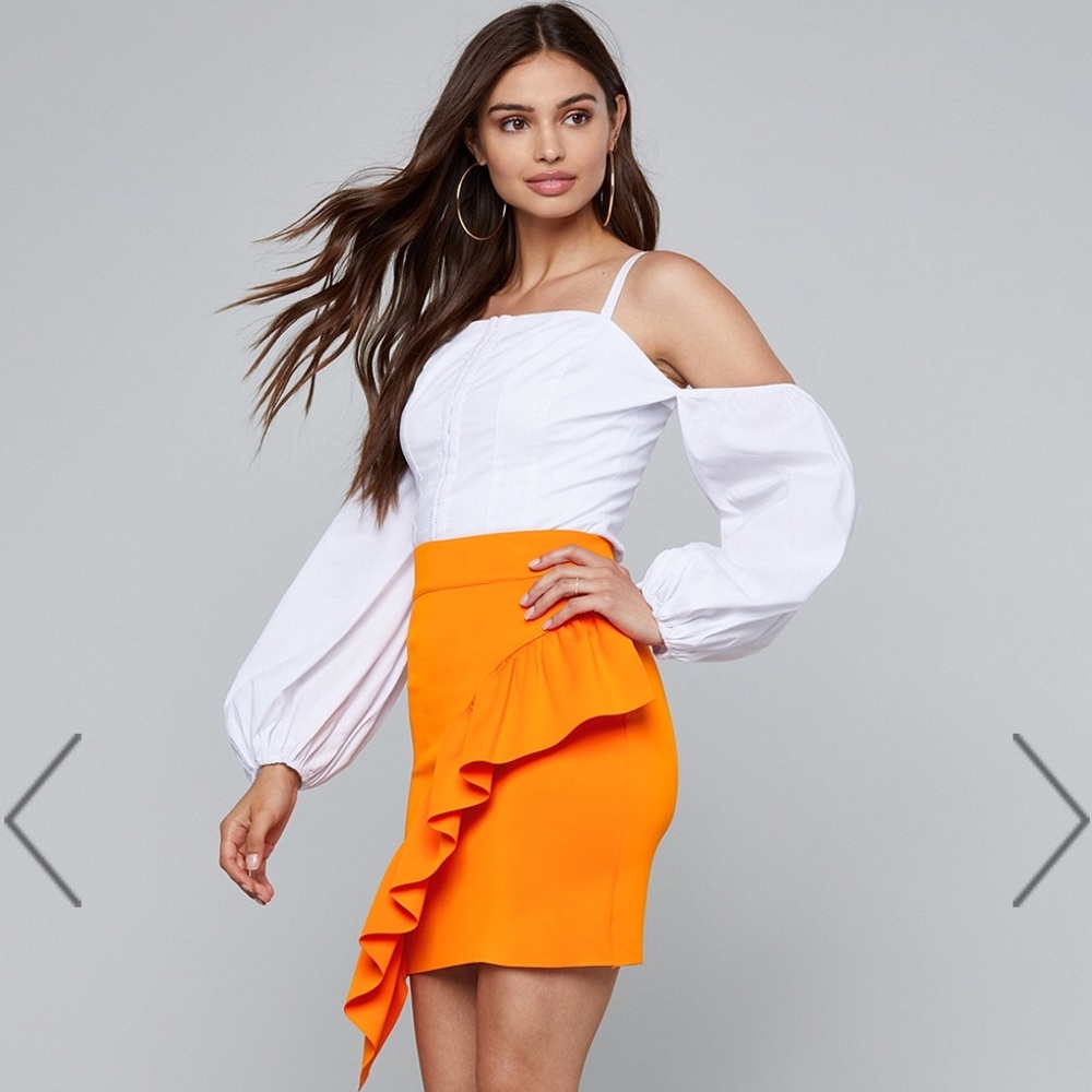 BEBE ASYMMETRIC RUFFLE SKIRT❣️ - Picture 3 of 5